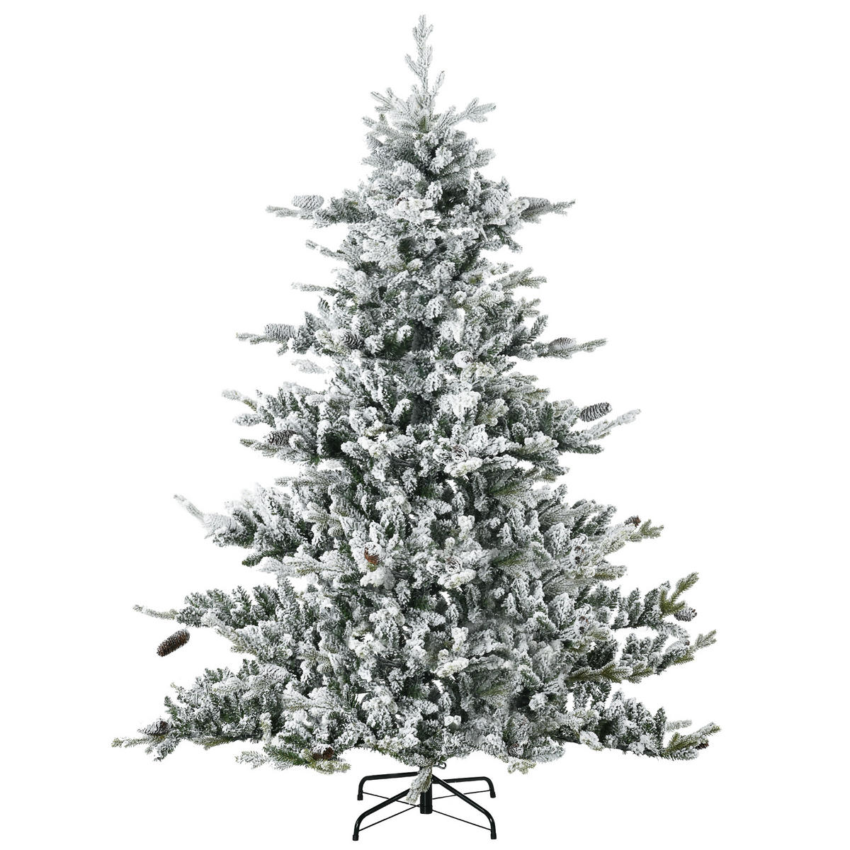 WEIHNACHTSBAUM, PE, Kunststoff, Stahlrohre, Grün+ Weiß - Multicolor, Kunststoff (180cm) - HOMCOM