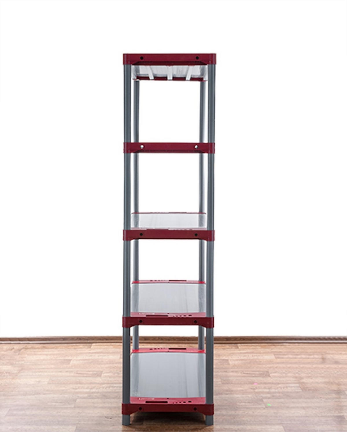 KUNSTSTOFFREGAL GREY BEAR Tall 180x80x46cm Fachlast 120kg Grau-Rot - Rot, Kunststoff (80/180/46cm) - PROREGAL