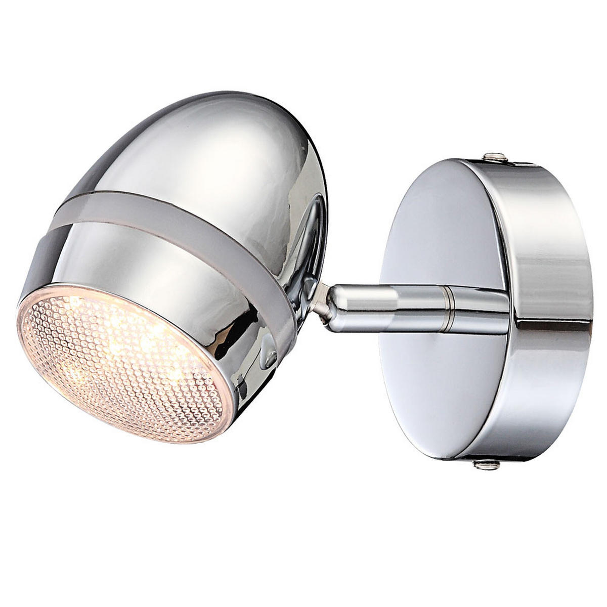 LED WANDLEUCHTE Metall Chrom Silber - Silberfarben, Metall (8/10.5/13.7cm) - Globo Lighting