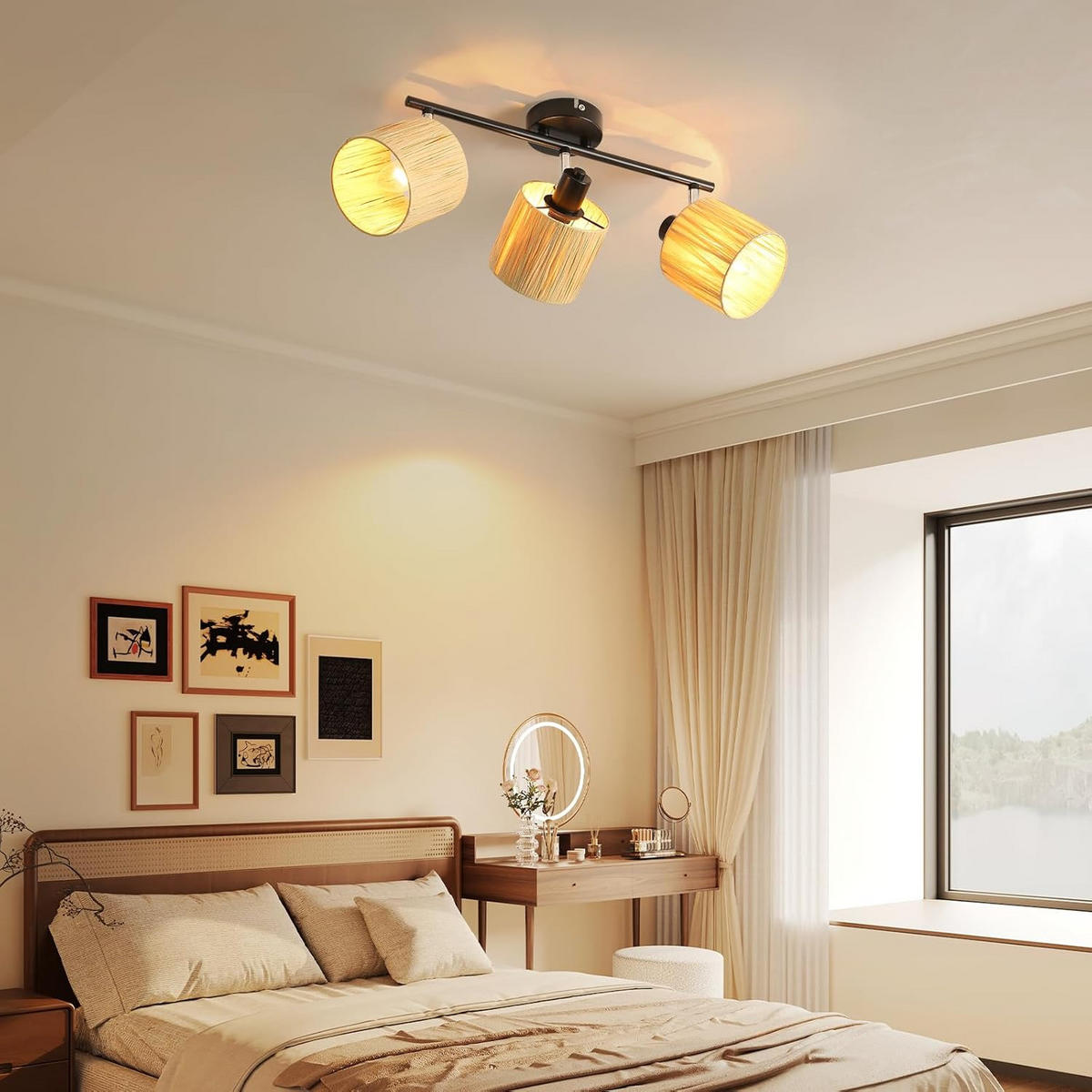 DECKENSTRAHLER Flammhafen 17.5/16.5/45 cm - Schwarz, Metall (45/17.5/16.5cm) - ZMH