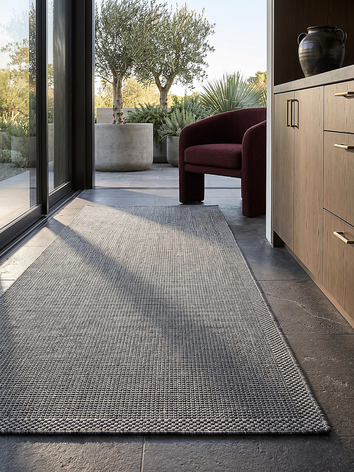 TEPPICHLÄUFER Uni ESERA Polypropylen Grau 80 x 150 cm - Grau, Textil (80/150cm) - KADIMA DESIGN