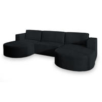 ROHOVÁ SEDAČKA VEZZO černá - šedá/černá, dřevo/textil (347/174cm) - MASSENO