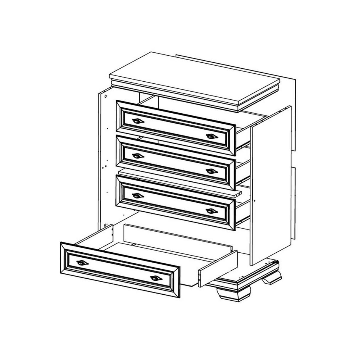 SCHUBLADENKOMMODE Kora Andersen Pinie 88 / 46 / 97cm - Weiß, Holz/Holzwerkstoff (88/97/46cm) - Feldmann-Wohnen