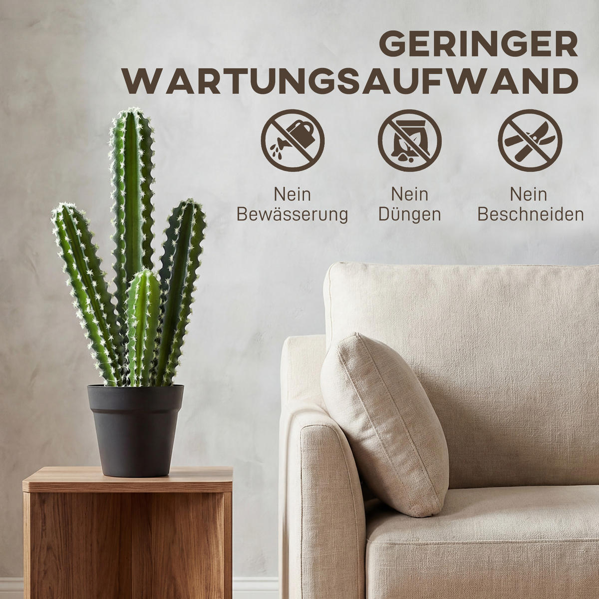 KUNSTPFLANZE Kunststoff Grün - Schwarz/Grün, Kunststoff (53cm) - HOMCOM