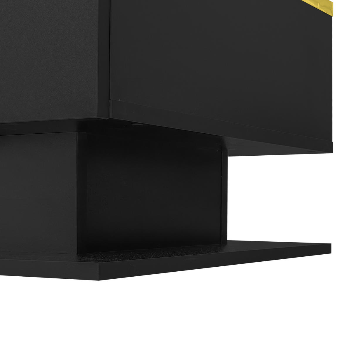 COUCHTISCH 90/50/32.5 cm Schwarz aus Spanplatte mit Glasplatte und LED-Beleuchtung - Schwarz, Holzwerkstoff (90/50/32.5cm) - OKMYHOME