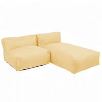 GARTENSOFA mit 2 Sitzplätzen, Hellgelb - Gelb, Textil - Oviala
