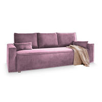 BETTSOFA ALATRI Rosa Velours-Stoff mit Schlaffunktion - Rosa, Textil (230/85/87cm) - MASSENO