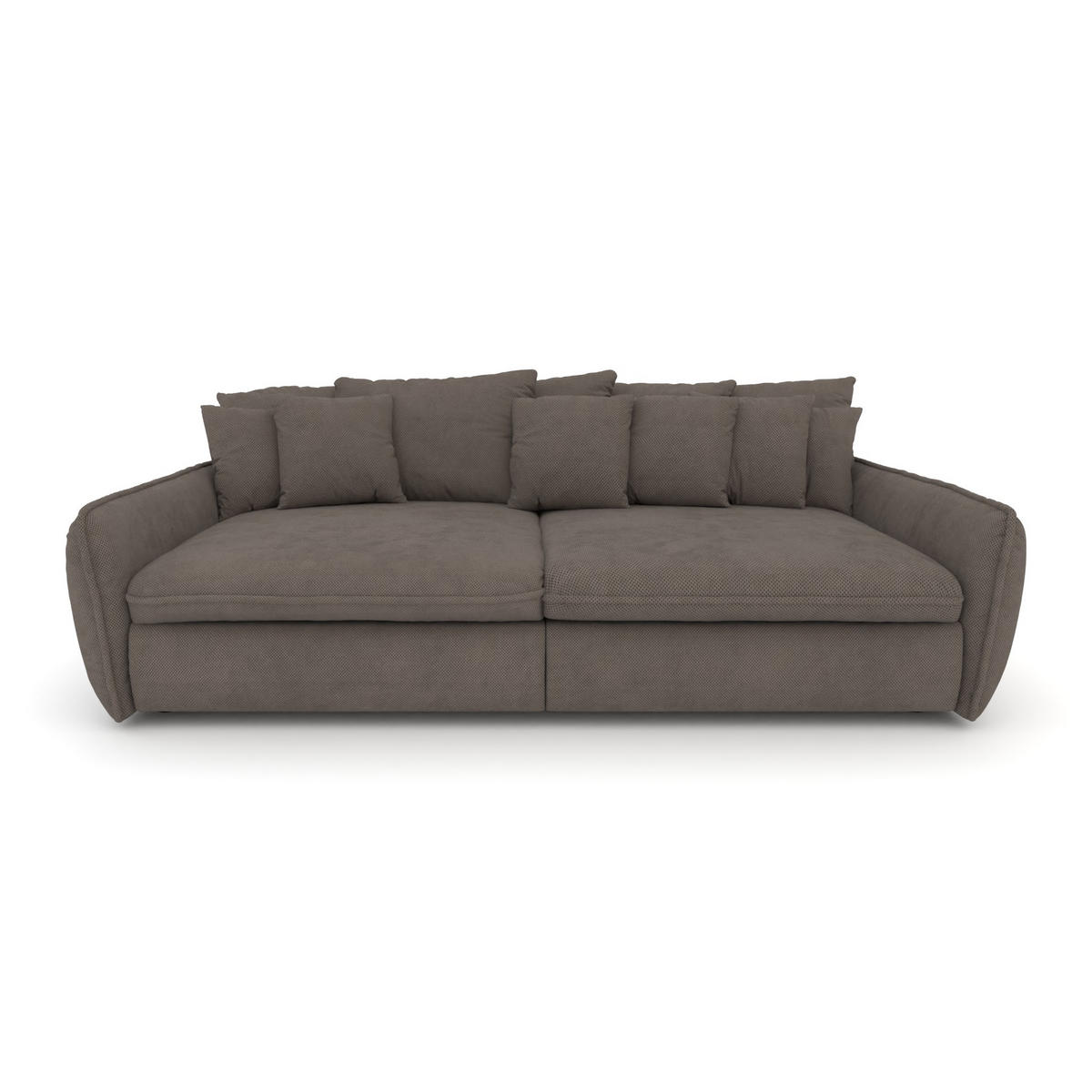 BIGSOFA Hereford Velvet Braun inkl. 11 Kissen 234/131/61 cm - Braun, Kunststoff/Textil (234/61/131cm) - foamnova