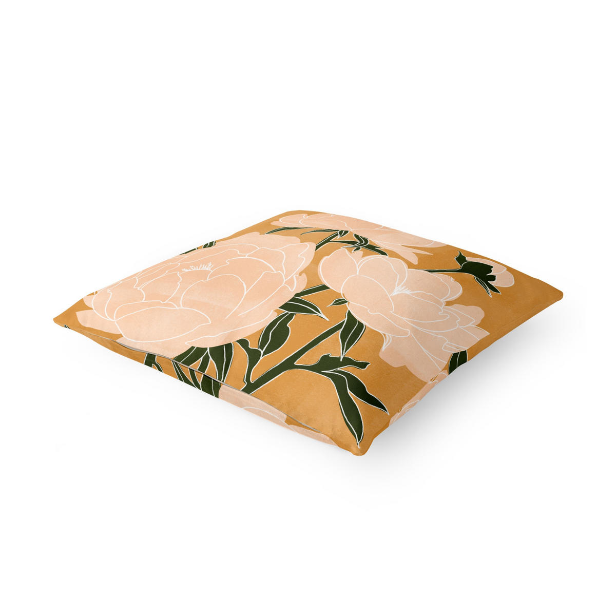 KISSENBEZUG Moderne Pfingstrosen II 50/50 cm - Orange, Textil (50/50cm) - Bilderwelten