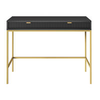 KONSOLENTISCH Vellore Schwarz mit goldenem Gestell - Schwarz, Holzwerkstoff/Metall (50/104/77cm) - Selsey