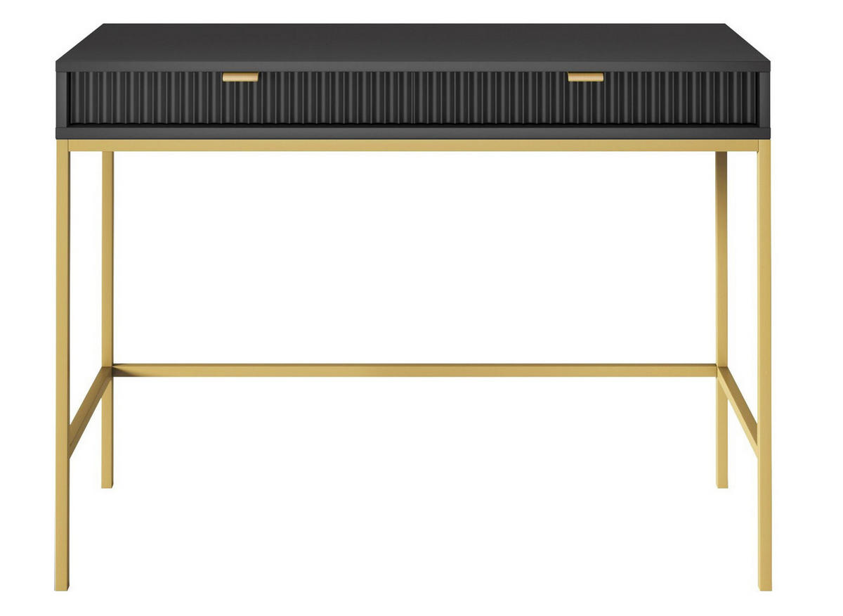 KONSOLENTISCH Vellore Schwarz mit goldenem Gestell - Schwarz, Holzwerkstoff/Metall (50/104/77cm) - Selsey