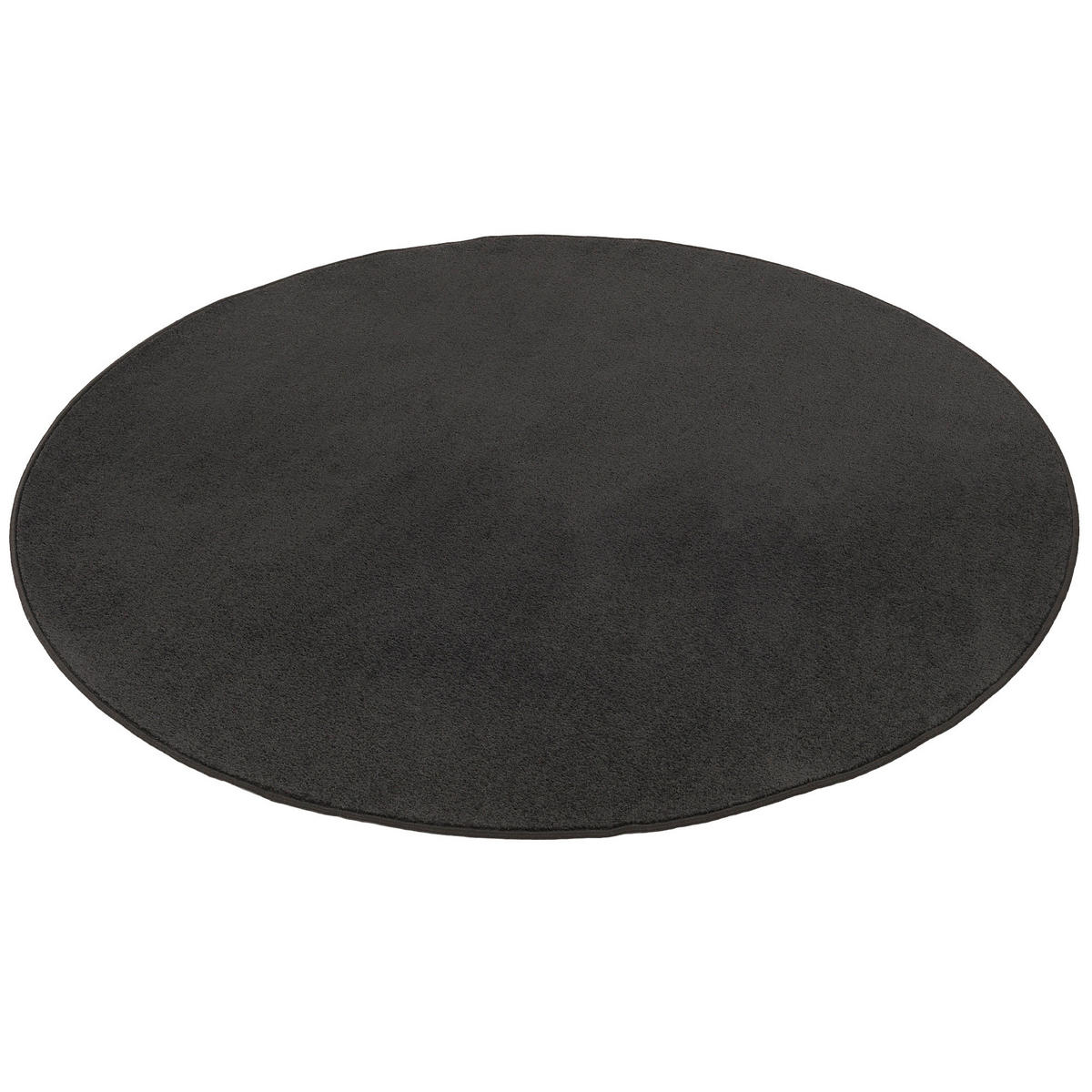 TREND VELOURS TEPPICH JOY RUND - Schwarz, Textil (100/100cm) - Snapstyle