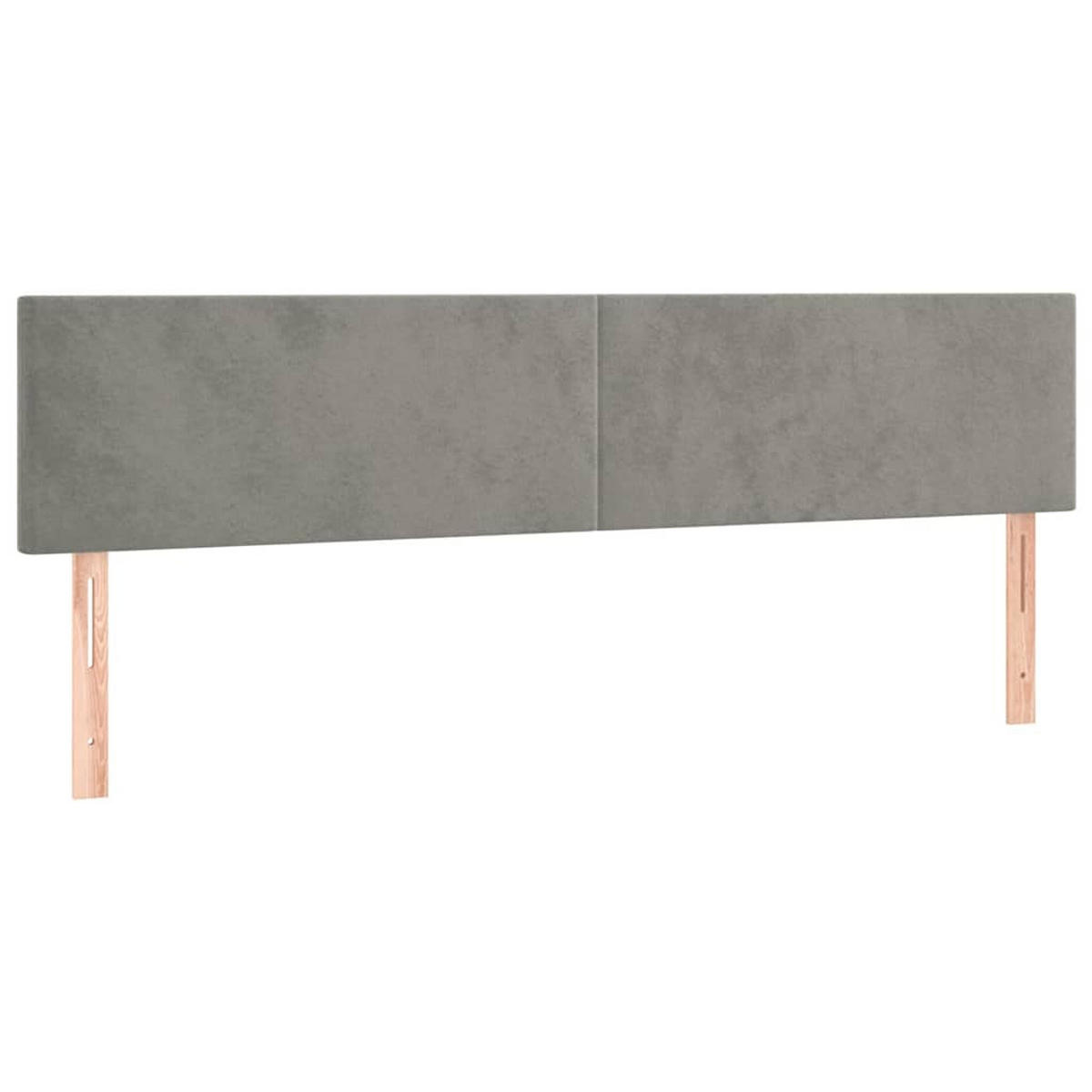 BOXSPRINGBETT 180/200 Cm Grau Samt - Hellgrau, Textil (183/203cm) - vidaXL