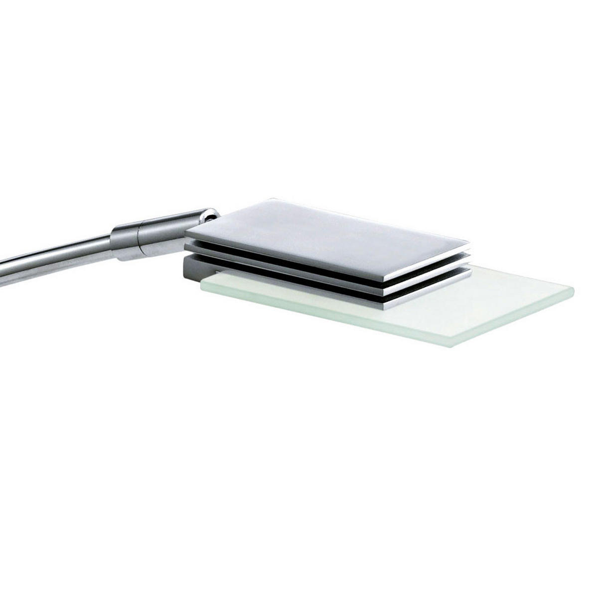 LED TISCHLEUCHTE OCASO Chrom Silber - Silberfarben, Glas (49.5/9.5/43.5cm)