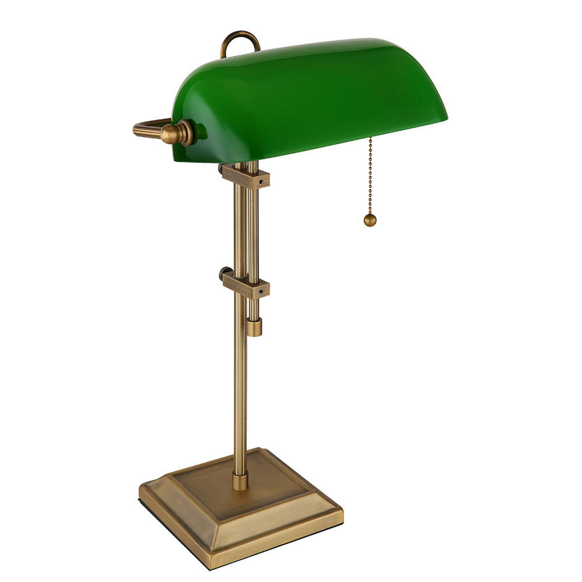 LED TISCHLEUCHTE Antique Grün Messing - Grün, Glas (26/26/33cm) - Globo Lighting