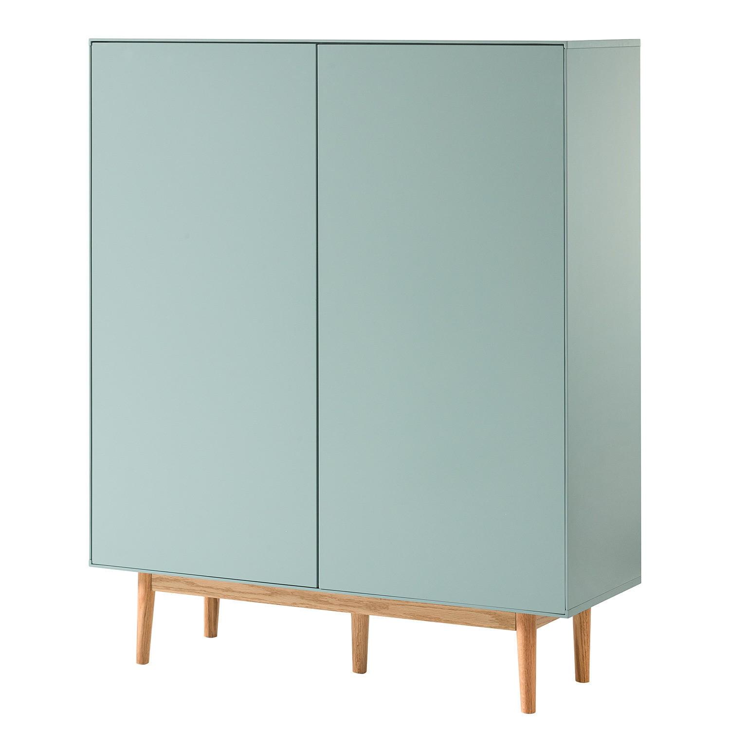 SCHUHKOMMODE mit 2 Türen - Eichefarben/Mintgrün, Holzwerkstoff (110/132/38cm) - home24