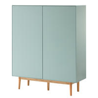 SCHUHKOMMODE mit 2 Türen - Eichefarben/Mintgrün, Holzwerkstoff (110/132/38cm) - home24