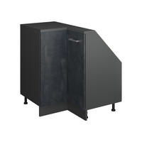 DACHSCHRÄGENSCHRANK ECKSCHRANK Rion Schwarz Beton/Anthrazit 75.6 x 81.6 cm mit 1 Tür - Anthrazit/Schwarz, Holzwerkstoff (75.6/81.6/75.6cm) - Vicco
