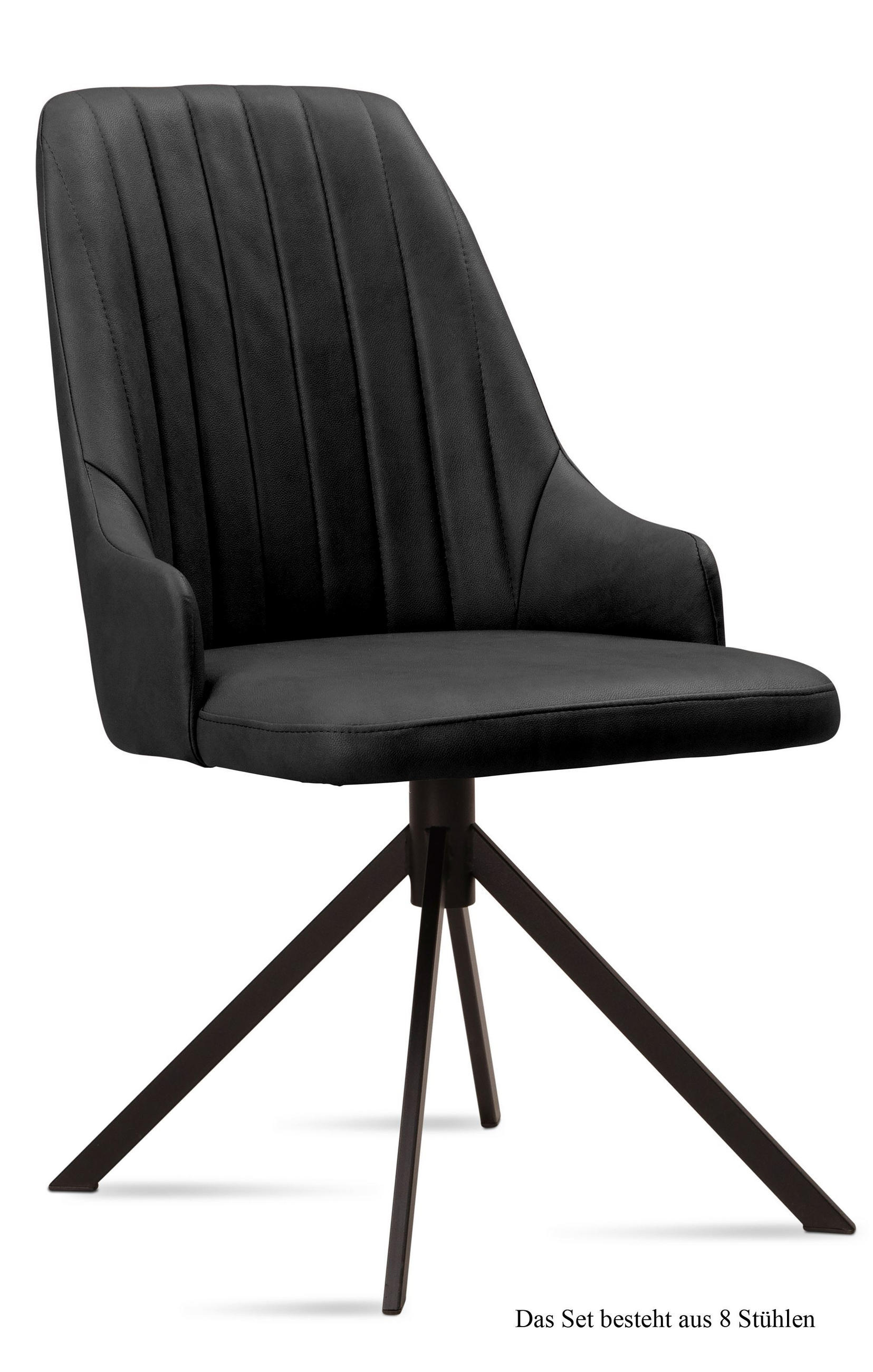 ESSZIMMERSTUHL (8er-Set) Dunya 52x91x60 Schwarz/Anthrazit - Anthrazit/Schwarz, Kunststoff (60/91/52cm) - 58aufmkessel