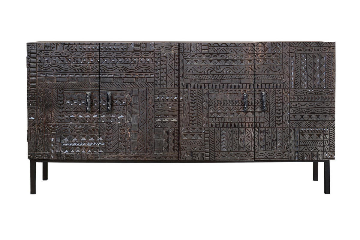 SIDEBOARD aus Mangoholz und Eisenbeinen - Dunkelbraun, Holz (40/85/180cm) - Giner y Colomer