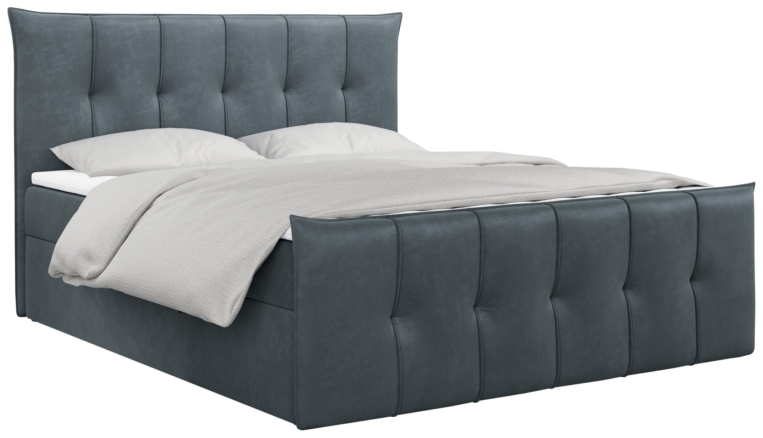 BOXBETT PREMIUM 11 160/200 Dunkelgrau Velvet - H4 - Dunkelgrau, Holz/Textil (160/200cm) - MKS