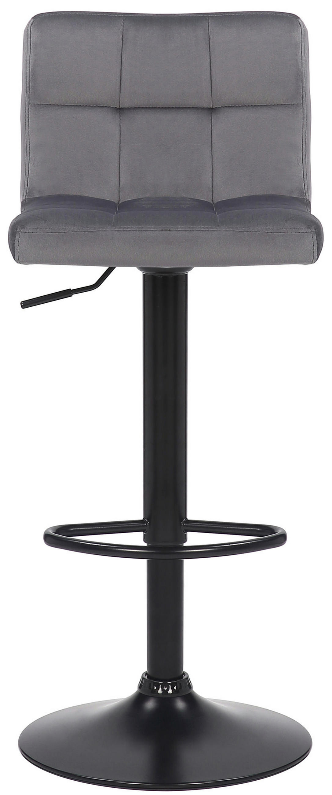 BARHOCKER 2er Set Samt Grau - Schwarz/Grau, Textil/Metall (40/85/40cm) - CLP