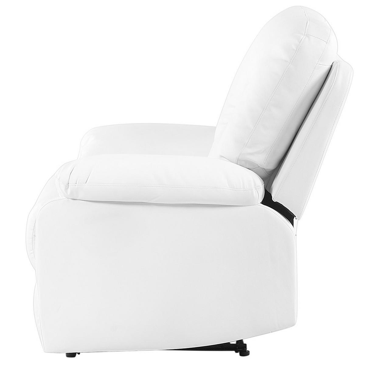 SESSEL Kunstleder weiß verstellbar Bergen - Weiß, Kunststoff (85/101/74cm) - Beliani
