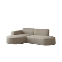 ECKSOFA Modena Studio, Stoff Quelle, Dunkelbeige Links - Beige, Holz (165/236cm) - Kaiser Möbel