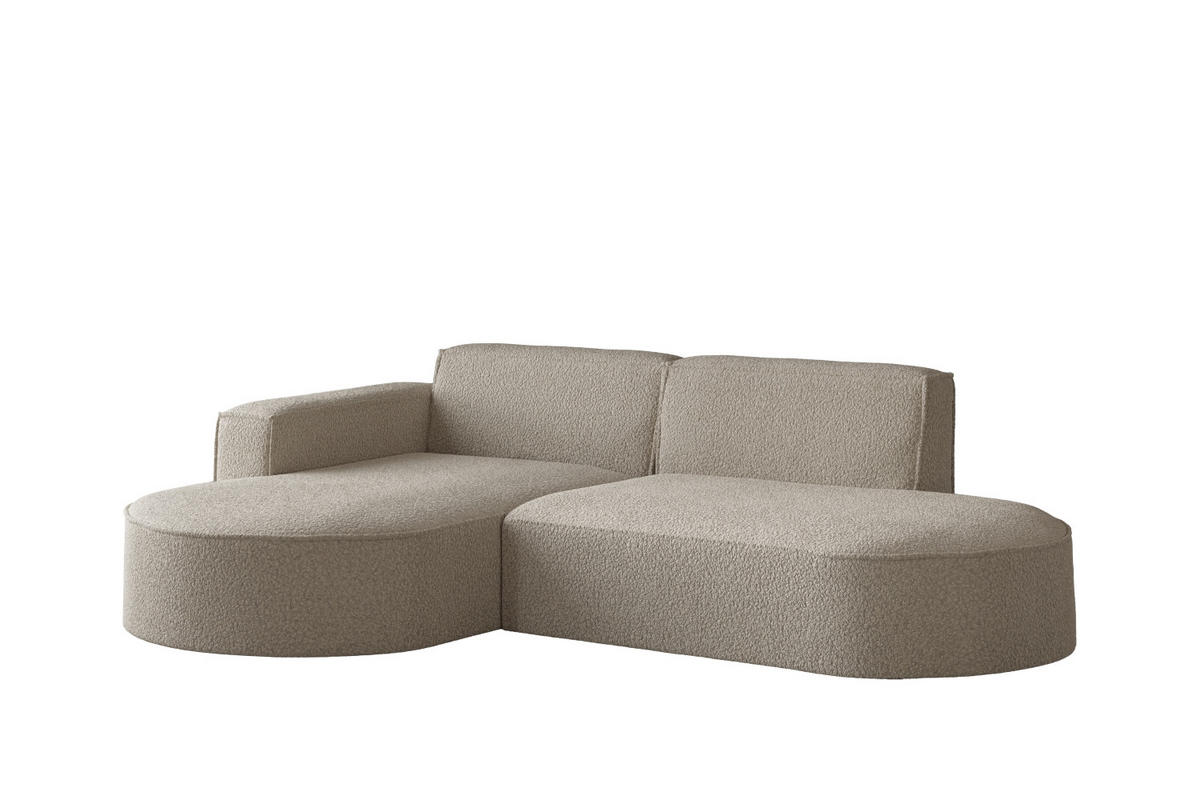 ECKSOFA Modena Studio, Stoff Quelle, Dunkelbeige Links - Beige, Holz (165/236cm) - Kaiser Möbel