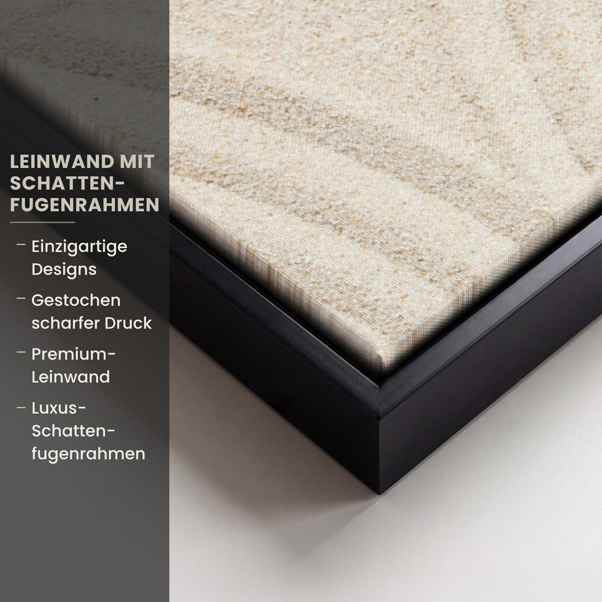LEINWAND Bilder mit Rahmen - Muster - Abstrakt - Weiß - 40x60 - Beige, Textil (40/60cm) - MuchoWow