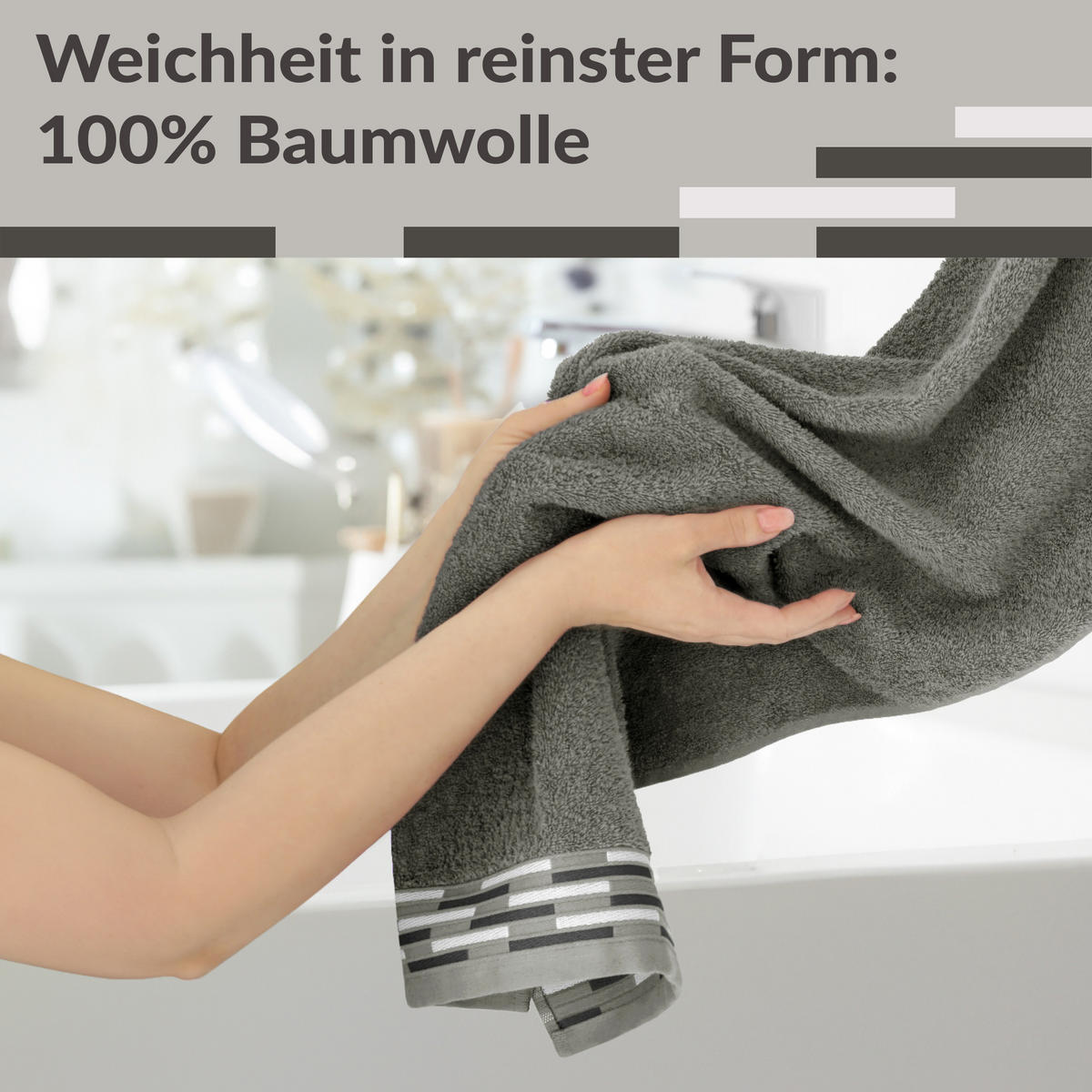 HANDTUCH Lugano Dunkelgrau 2er 50x100 cm - Dunkelgrau, Textil (50/100cm) - Lashuma