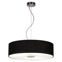 HÄNGELEUCHTE Textilschirm Schwarz gebürstet - Schwarz, Glas (45/45/110cm)