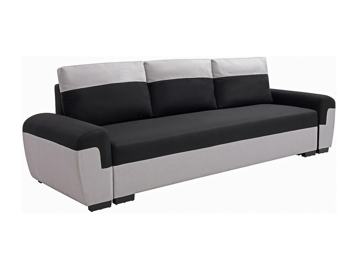 SCHLAFSOFA - 3 Personen - Stoff - Schwarz - - Schwarz, Textil (260/88/90cm) - Vente-Unique