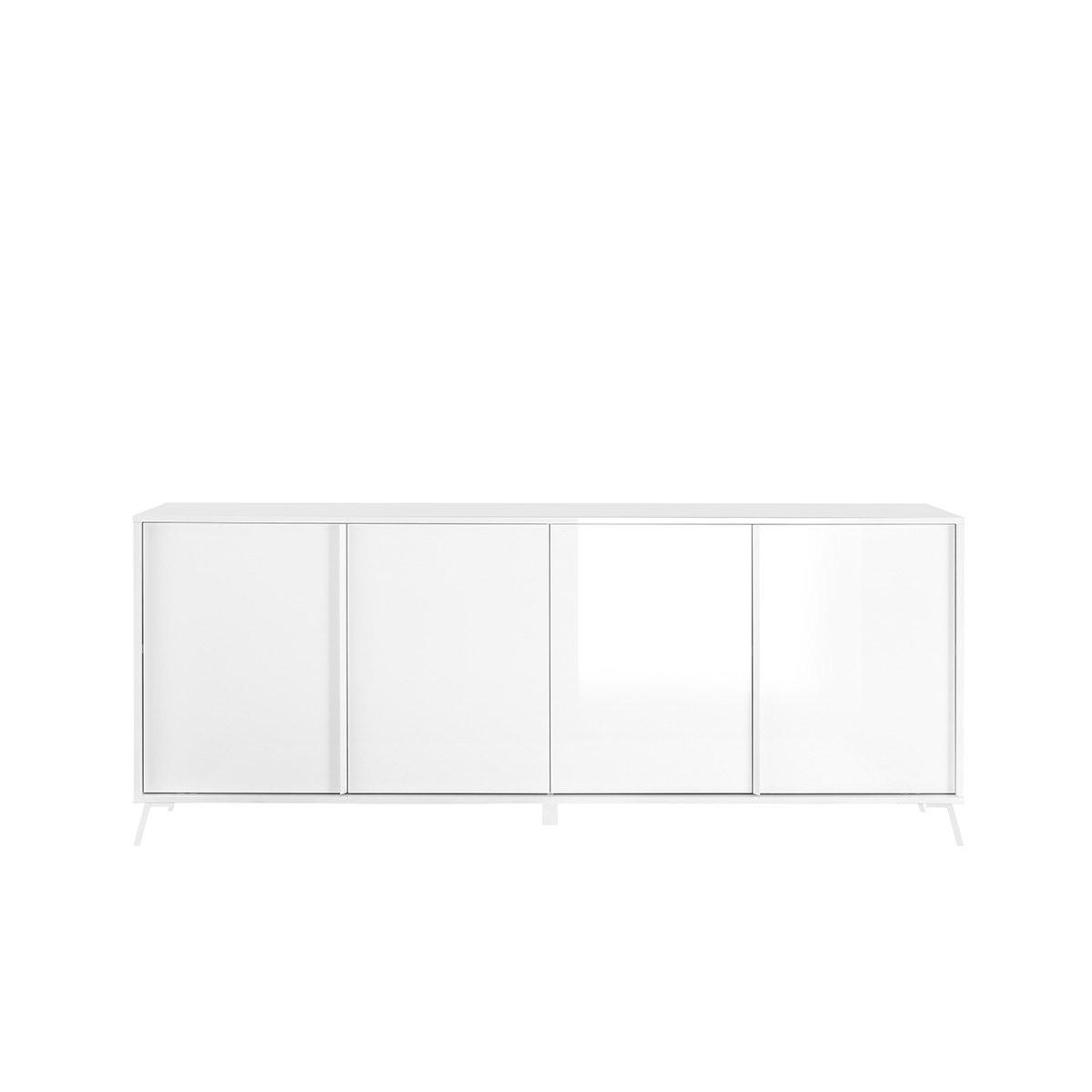 SIDEBOARD mit 4 Türen L205 cm - City - Weiß, Holzwerkstoff (40/84/205cm) - Calicosy