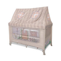 REISEBETT Sweet Home 2 Ebenen beige mit Dach faltbar Räder Matratze Tasche - Beige, Kunststoff (120/60cm) - Lorelli