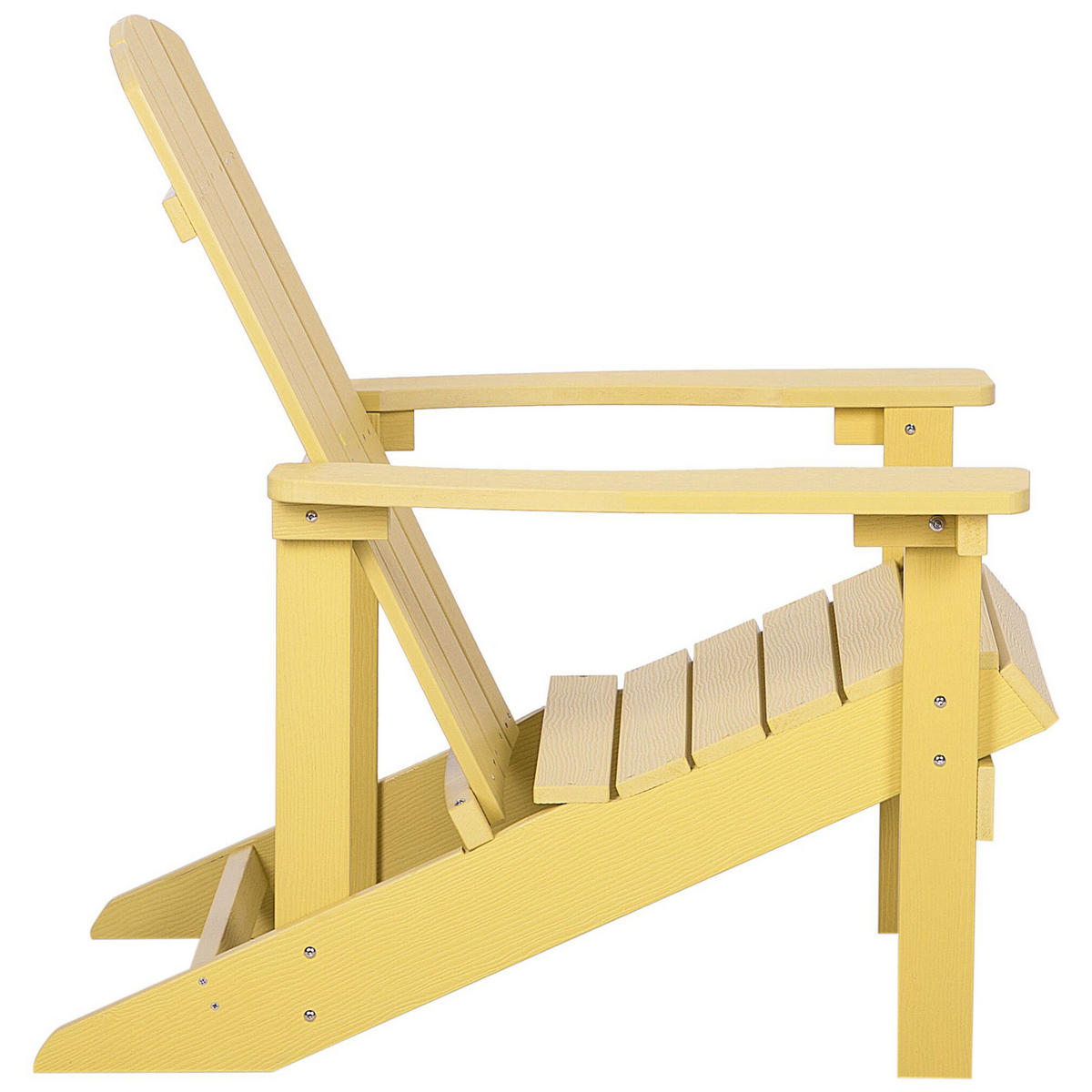 GARTENSTUHL mit Fußhocker Kunstholz gelb Adirondack - Goldfarben, Kunststoff (75/88/88cm) - Beliani