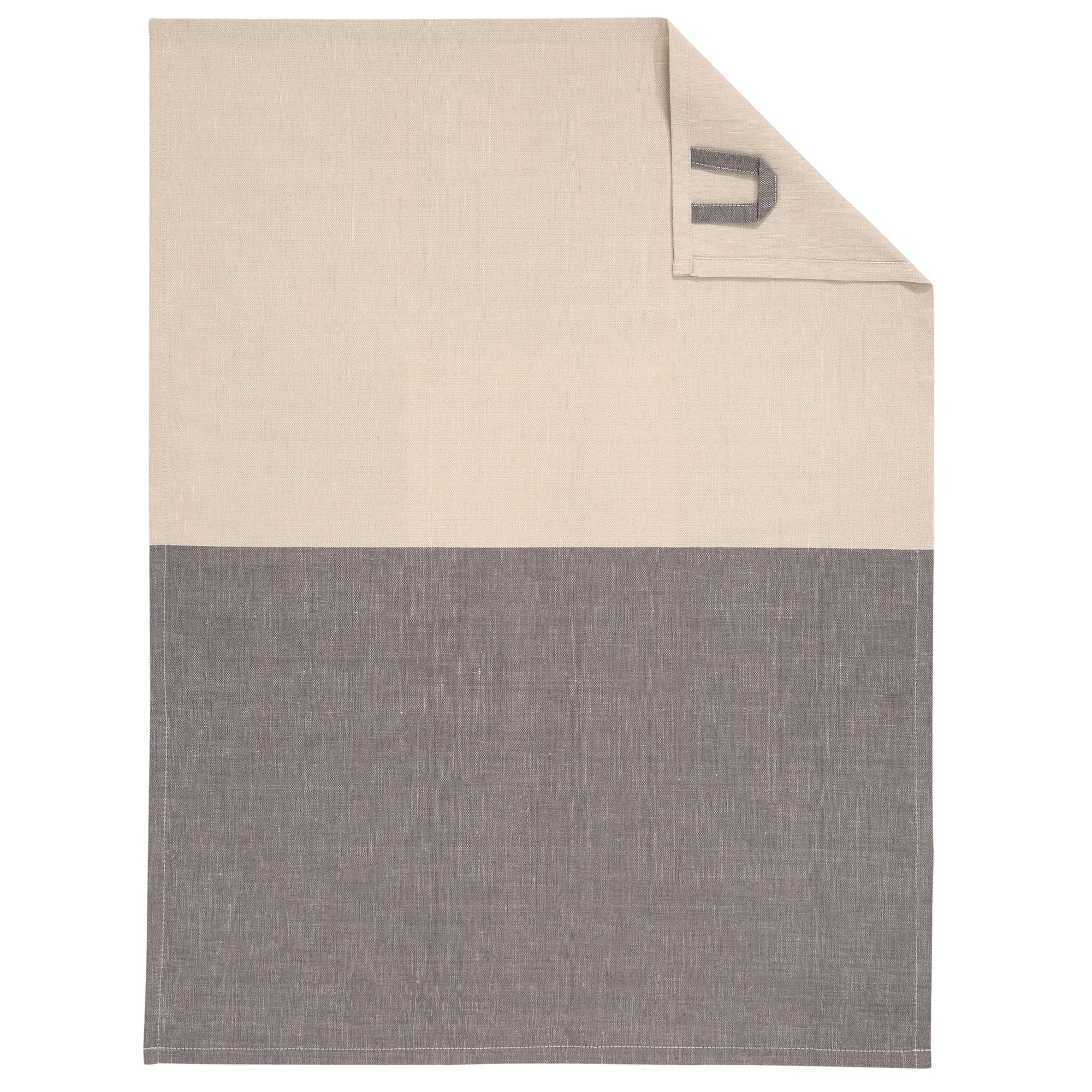 GESCHIRRTÜCHER CUISINE DUO 535 BASALT/LEINEN - 73 - Grau, Textil (50/70cm) - Cawoe