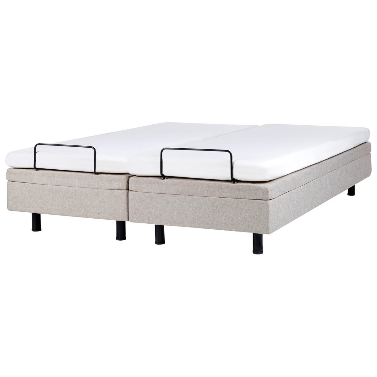 VERSTELLBARESBETT 180/200 cm Beige Duke - Beige/Schwarz, Textil (180/200cm) - Beliani