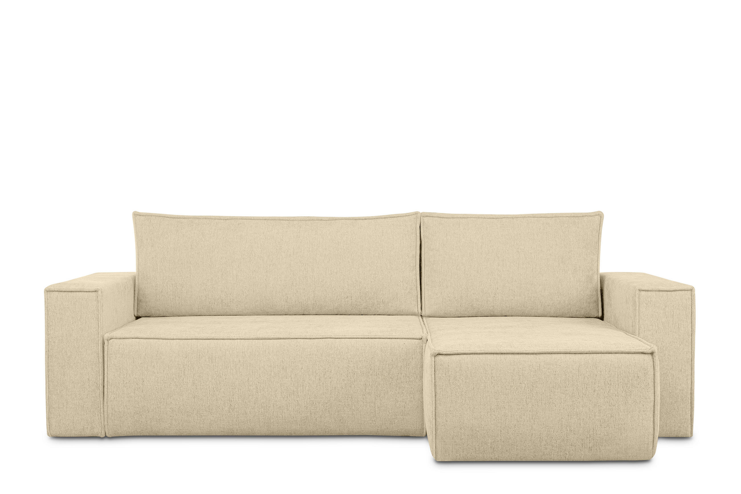 ECKSOFA-LINKS/RECHTS NAPI II mit Schlaffunktion, dunkel creme - Creme, Textil (262/148cm) - KONSIMO®