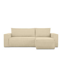ECKSOFA-LINKS/RECHTS NAPI II mit Schlaffunktion, dunkel creme - Creme, Textil (262/148cm) - KONSIMO®