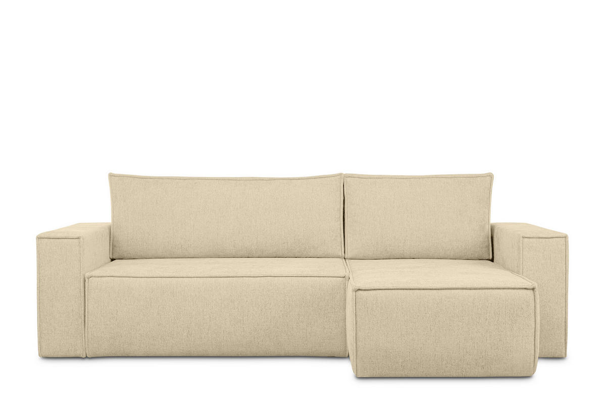 ECKSOFA-LINKS/RECHTS NAPI II mit Schlaffunktion, dunkel creme - Creme, Textil (262/148cm) - KONSIMO®