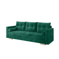 SCHLAFSOFA KAYA Sofa mit Schlaffunktion und Bettkasten, Frabe: Grün, Veloursstoff - Grün, Textil (217/92/85cm) - Sepro Meble