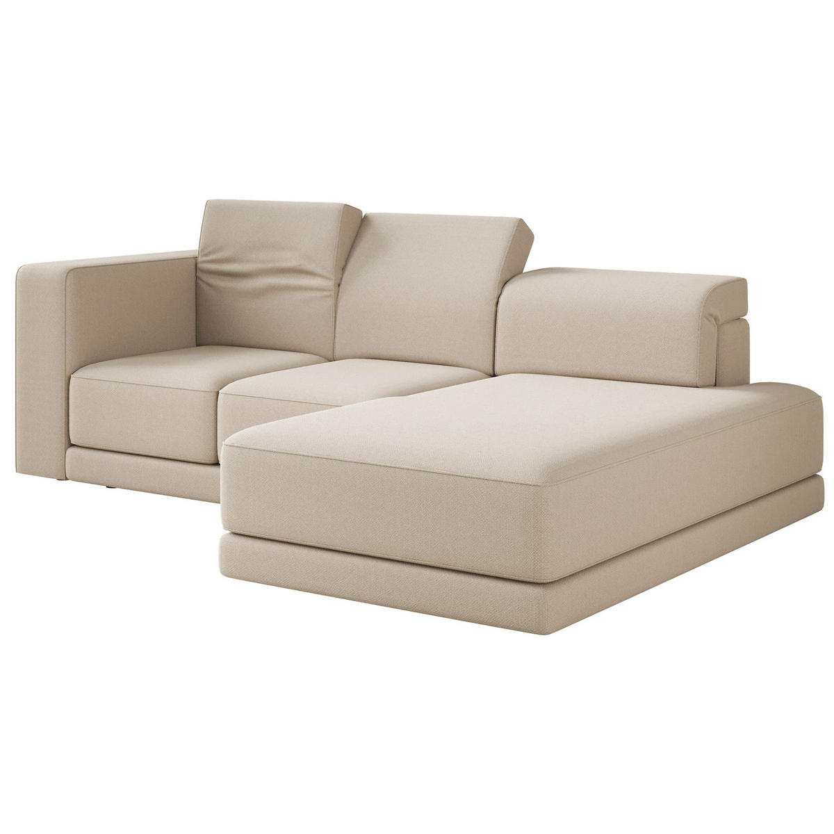 ECKSOFA Novals L-Form, 4-Sitzer, rechts 278 cm - Beige/Schwarz, Holz/Kunststoff (168/278cm) - Selsey