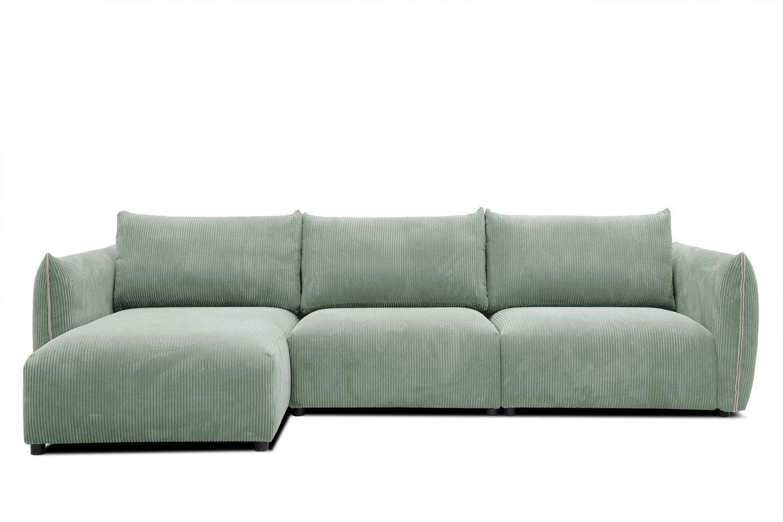 ECKSOFA TAUER 5-Sitzer, mintgrün - Schwarz/Mintgrün, Holzwerkstoff/Kunststoff (173/294cm) - Courtois Laville