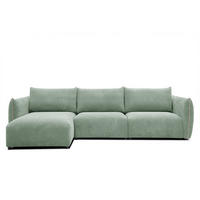 ECKSOFA TAUER 5-Sitzer, mintgrün - Schwarz/Mintgrün, Holzwerkstoff/Kunststoff (173/294cm) - Courtois Laville