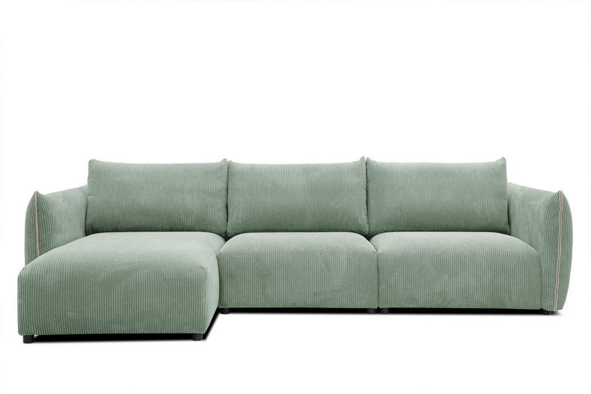 ECKSOFA TAUER 5-Sitzer, mintgrün - Schwarz/Mintgrün, Holzwerkstoff/Kunststoff (173/294cm) - Courtois Laville