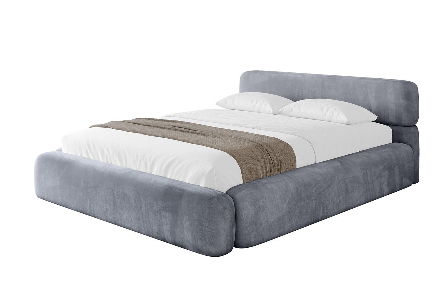 POLSTERBETT mit Bettkasten und Lattenrost, Boxbett ohne Matratze - ENORA-V1 180x200 Grau - Grau, Holzwerkstoff/Textil (180/200cm) - ALTDECOR