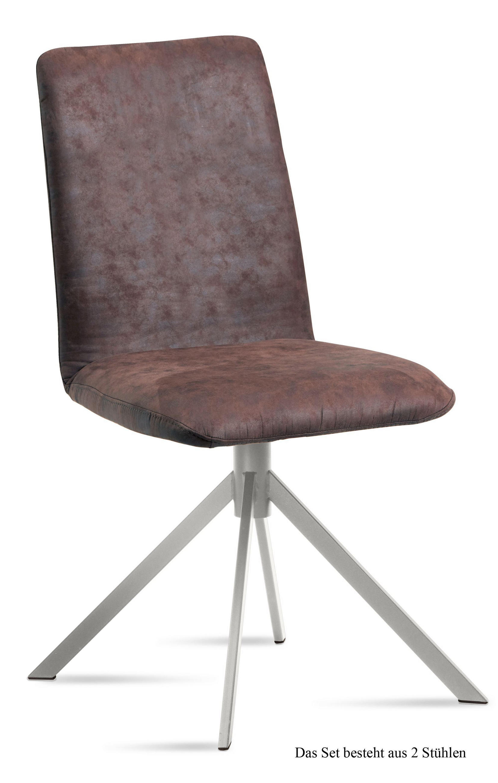 ESSZIMMERSTUHL (2er-Set) Dorice 47x92x60 Edelstahl/Braun - Edelstahlfarben/Braun, Kunststoff (60/92/47cm) - 58aufmkessel