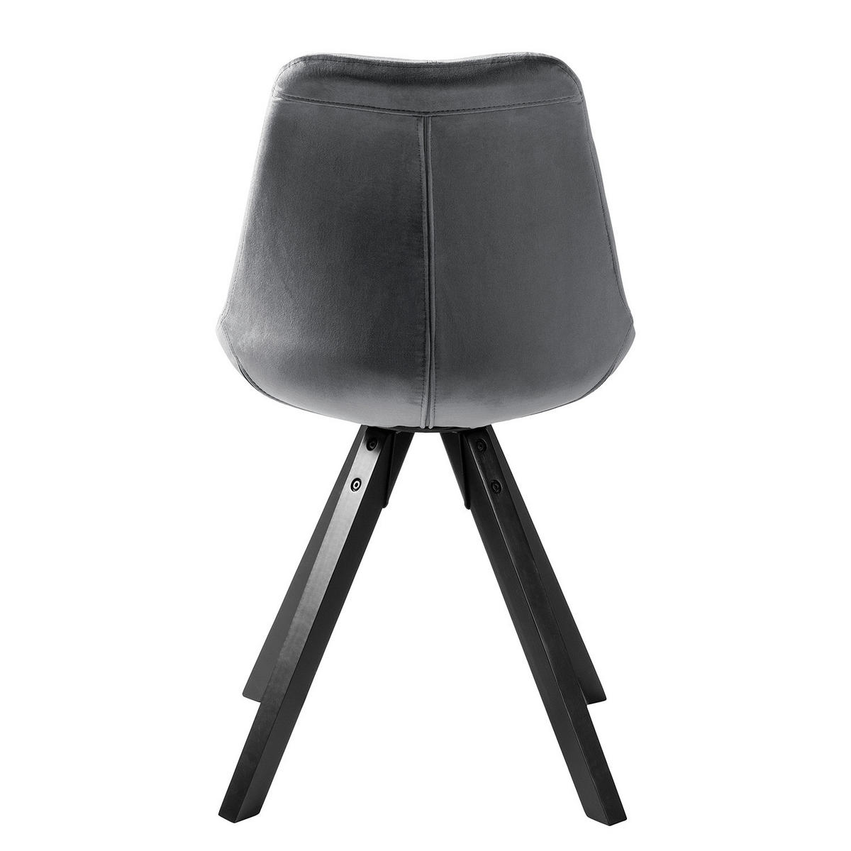 POLSTERSTUHL-SET - Dunkelgrau/Schwarz, Holz/Textil (49/85/55cm) - home24