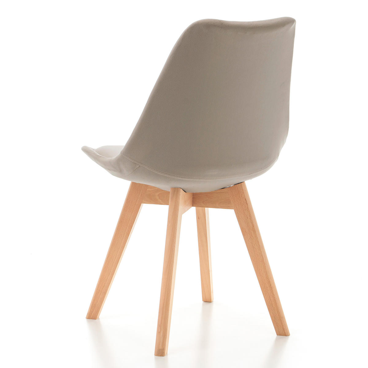 STUHL Dublin modern dunkelbeige, Holzbeinen - Veloursstoff und Polsterschaum - Beige/Braun, Holz/Textil (50/83/54cm) - NEW HOME